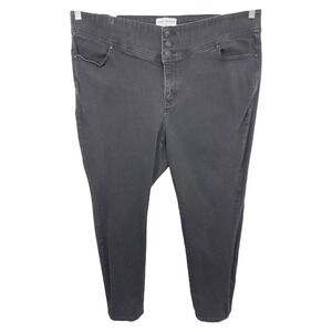 Lane Bryant Plus Size 20 Jeans Black Solid Jeggings High Rise‎ 3 Button 921